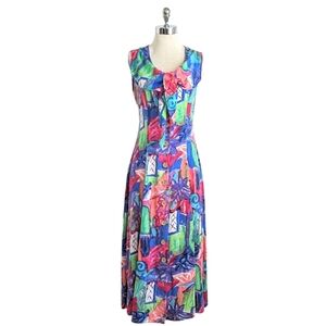 vintage 90's abstract print maxi dress